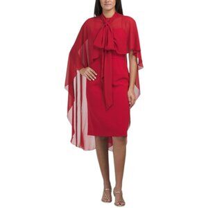 TERI JON Cape Cocktail Dress